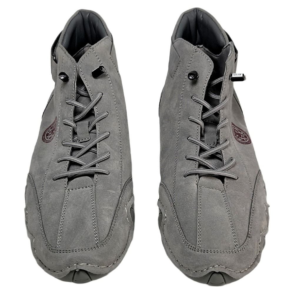 Clohoo Grey Suede High Top Driving Sneakers Men US 9 EU 43 Lace Up Strap A1019 - Picture 6 of 14
